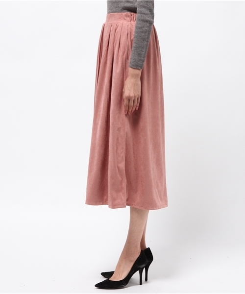 RAY CASSIN(レイカズン)の「フェイクスエードアシメプリーツガウチョ(その他パンツ・レディース・ネイビー/ピンク/ライトグレー・FREE)」の5枚目の写真