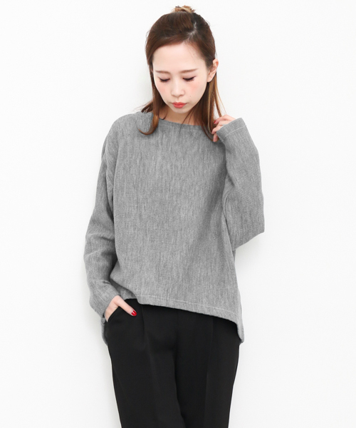 KBF(ケイビーエフ)の「KBF リップルワイドプルオーバー(Tシャツ/カットソー・レディース・ピンク/オフホワイト/グレー・ONE)」の3枚目の写真