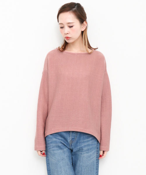 KBF(ケイビーエフ)の「KBF リップルワイドプルオーバー(Tシャツ/カットソー・レディース・ピンク/オフホワイト/グレー・ONE)」の10枚目の写真