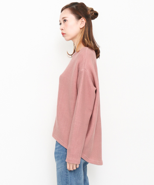 KBF(ケイビーエフ)の「KBF リップルワイドプルオーバー(Tシャツ/カットソー・レディース・ピンク/オフホワイト/グレー・ONE)」の11枚目の写真