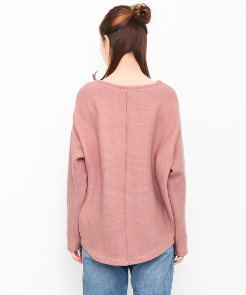 KBF(ケイビーエフ)の「KBF リップルワイドプルオーバー(Tシャツ/カットソー・レディース・ピンク/オフホワイト/グレー・ONE)」の4枚目の写真