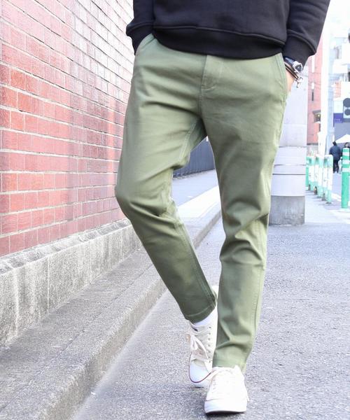 coen（コーエン）の「ストレッチスリムテーパードチノパンツ2017SS（チノパンツ・メンズ・ライトグレー/ネイビー/ブラック/オリーブ・MEDIUM/X-LARGE/X-SMALL/LARGE/SMALL）」の4枚目の写真