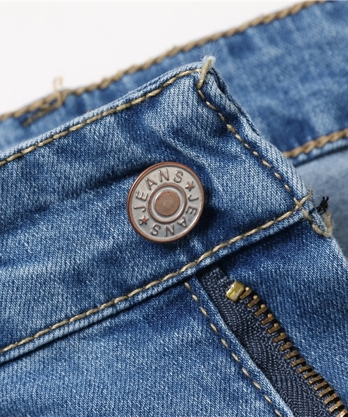 Re:EDIT（リエディ）の「[リエディ]裾フリンジダメージスキニーデニムボトムス/パンツ/デニムパンツ/デザインデニム/スキニーデニム（その他パンツ・レディース・ブルー系その他/インディゴブルー/サックスブルー/ワンウォッシュ・MEDIUM/SMALL）」の13枚目の写真