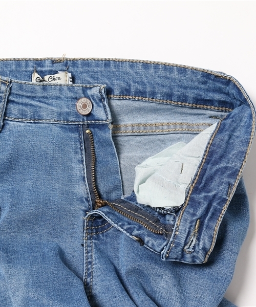 Re:EDIT（リエディ）の「[リエディ]裾フリンジダメージスキニーデニムボトムス/パンツ/デニムパンツ/デザインデニム/スキニーデニム（その他パンツ・レディース・ブルー系その他/インディゴブルー/サックスブルー/ワンウォッシュ・MEDIUM/SMALL）」の14枚目の写真