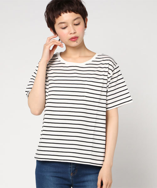 WEGO（ウィゴー）の「WEGO/シルクコットンUネックカットソー（Tシャツ/カットソー・レディース・杢グレー/ホワイト系その他5/ライム/ホワイト/レッド・MEDIUM/LARGE）」の15枚目の写真