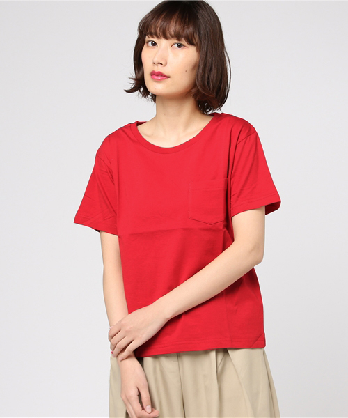 WEGO（ウィゴー）の「WEGO/シルクコットンUネックカットソー（Tシャツ/カットソー・レディース・杢グレー/ホワイト系その他5/ライム/ホワイト/レッド・MEDIUM/LARGE）」の11枚目の写真