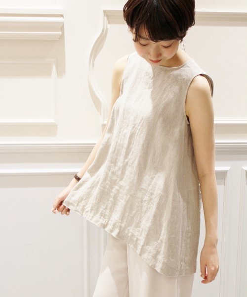 plage(プラージュ)の「Linen タックブラウス◆(シャツ/ブラウス・レディース・ホワイト/ベージュ・FREE)」の10枚目の写真