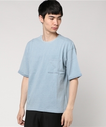 インディゴ染め ビッグシルエット 胸ポケ付き Tシャツ