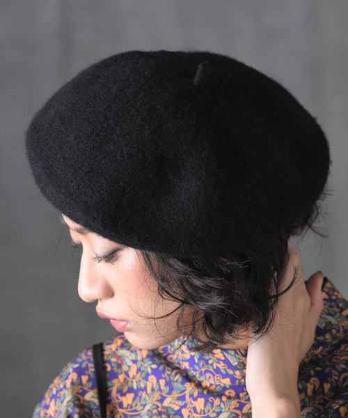 amorous insense（アモラスインセンス）の「[ウール混]ベレー帽（ハンチング/ベレー帽・レディース・ブラック/ダークパープル/グリーン/アッシュグレー/フューシャピンク・ﾌﾘ-）」の6枚目の写真