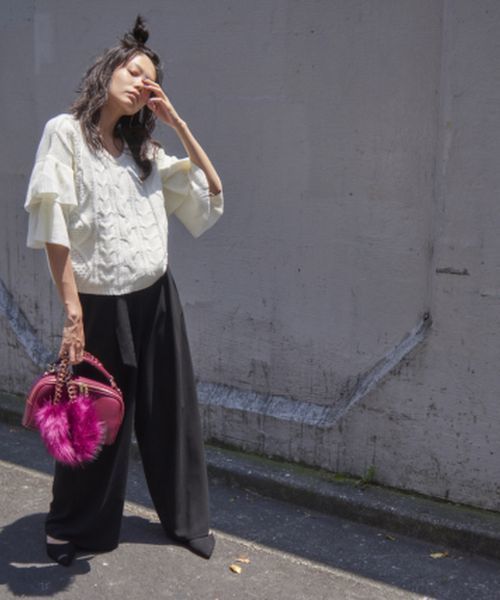 ENVYM（アンビー）の「ＦＵＲ ＣＨＡＩＮ ＢＡＧ（ボディバッグ/ウエストポーチ・レディース・ブラック/パープル・FREE）」の12枚目の写真