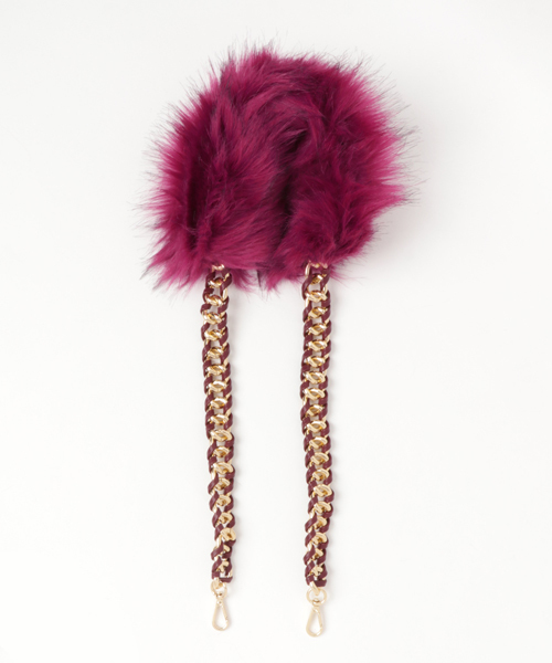 ENVYM（アンビー）の「ＦＵＲ ＣＨＡＩＮ ＢＡＧ（ボディバッグ/ウエストポーチ・レディース・ブラック/パープル・FREE）」の6枚目の写真