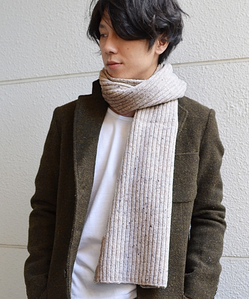 SHIPS GENERAL SUPPLY（シップスジェネラルサプライ）の「SGS: ドネガル マフラー●（マフラー・メンズ・ブラウン/ナチュラル/ネイビー/オレンジ・FREE）」の2枚目の写真