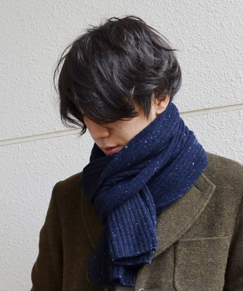 SHIPS GENERAL SUPPLY（シップスジェネラルサプライ）の「SGS: ドネガル マフラー●（マフラー・メンズ・ブラウン/ナチュラル/ネイビー/オレンジ・FREE）」の3枚目の写真