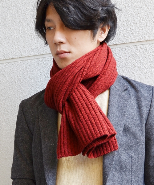 SHIPS GENERAL SUPPLY（シップスジェネラルサプライ）の「SGS: ドネガル マフラー●（マフラー・メンズ・ブラウン/ナチュラル/ネイビー/オレンジ・FREE）」の4枚目の写真