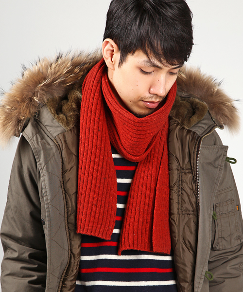 SHIPS GENERAL SUPPLY（シップスジェネラルサプライ）の「SGS: ドネガル マフラー●（マフラー・メンズ・ブラウン/ナチュラル/ネイビー/オレンジ・FREE）」の10枚目の写真