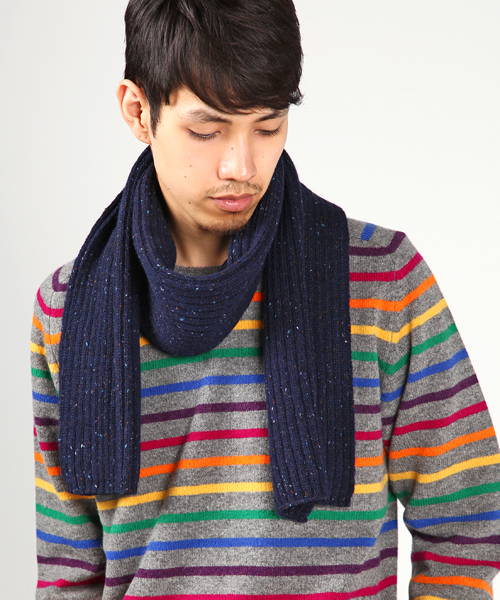 SHIPS GENERAL SUPPLY（シップスジェネラルサプライ）の「SGS: ドネガル マフラー●（マフラー・メンズ・ブラウン/ナチュラル/ネイビー/オレンジ・FREE）」の9枚目の写真