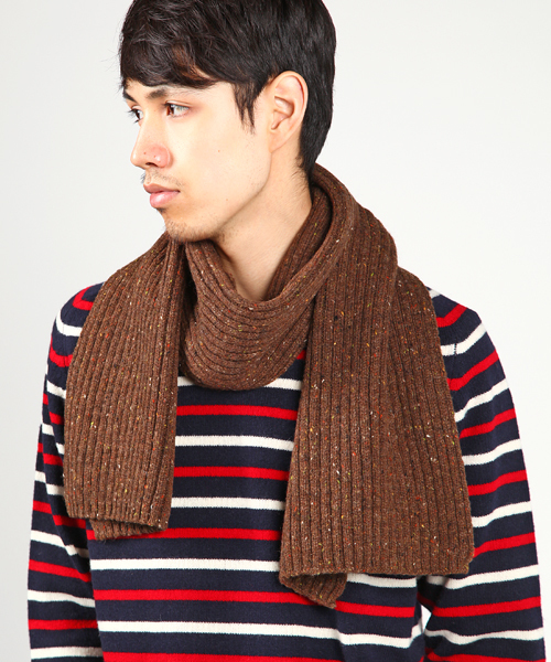 SHIPS GENERAL SUPPLY（シップスジェネラルサプライ）の「SGS: ドネガル マフラー●（マフラー・メンズ・ブラウン/ナチュラル/ネイビー/オレンジ・FREE）」の7枚目の写真