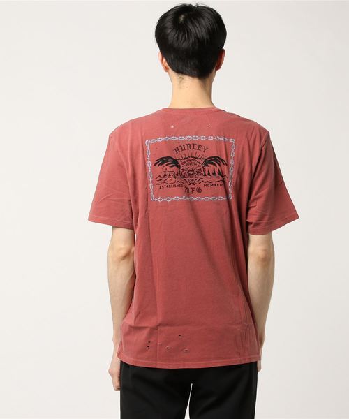 Hurley （ハーレー）の「M HRLY DSTRY CHAINED UP TEE SS / ハーレー バックプリント Tシャツ ユニセックス（Tシャツ/カットソー・メンズ・レッド系その他/チャコールグレー/ブルー・MEDIUM/LARGE/SMALL）」の6枚目の写真