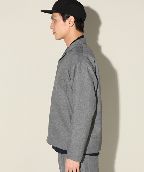 JOURNAL STANDARD relume（ジャーナルスタンダード　レリューム）の「メッシュドビー オープンカラーシャツブルゾン#（シャツ/ブラウス・メンズ・ネイビー/グレー・MEDIUM/LARGE）」の15枚目の写真