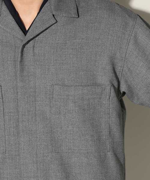 JOURNAL STANDARD relume（ジャーナルスタンダード　レリューム）の「メッシュドビー オープンカラーシャツブルゾン#（シャツ/ブラウス・メンズ・ネイビー/グレー・MEDIUM/LARGE）」の17枚目の写真