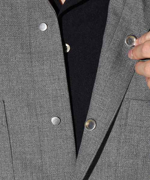 JOURNAL STANDARD relume（ジャーナルスタンダード　レリューム）の「メッシュドビー オープンカラーシャツブルゾン#（シャツ/ブラウス・メンズ・ネイビー/グレー・MEDIUM/LARGE）」の18枚目の写真