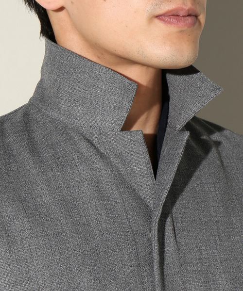 JOURNAL STANDARD relume（ジャーナルスタンダード　レリューム）の「メッシュドビー オープンカラーシャツブルゾン#（シャツ/ブラウス・メンズ・ネイビー/グレー・MEDIUM/LARGE）」の19枚目の写真