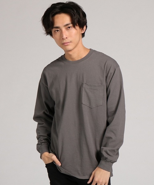 GILDAN（ギルダン）の「【GILDAN】ビッグシルエット 長袖Tシャツ（Tシャツ/カットソー・メンズ・イエロー/ブラック/ダークブラウン/ホワイト/パープル/ダークグレー/ネイビー/ライトピンク/グレー/オレンジ・LARGE/X-LARGE/XX-LARGE）」の5枚目の写真