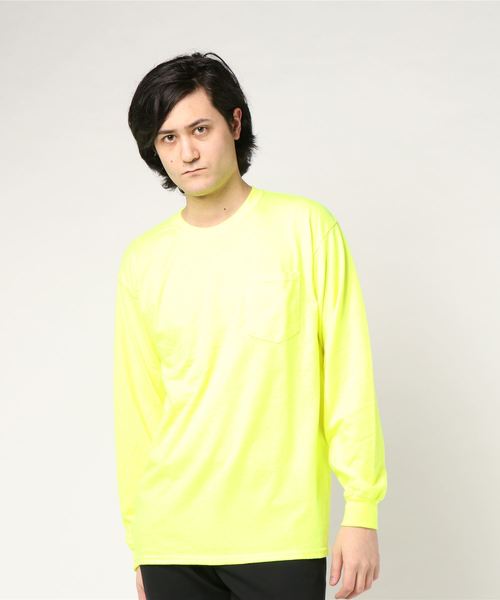 GILDAN（ギルダン）の「【GILDAN】ビッグシルエット 長袖Tシャツ（Tシャツ/カットソー・メンズ・イエロー/ブラック/ダークブラウン/ホワイト/パープル/ダークグレー/ネイビー/ライトピンク/グレー/オレンジ・LARGE/X-LARGE/XX-LARGE）」の13枚目の写真