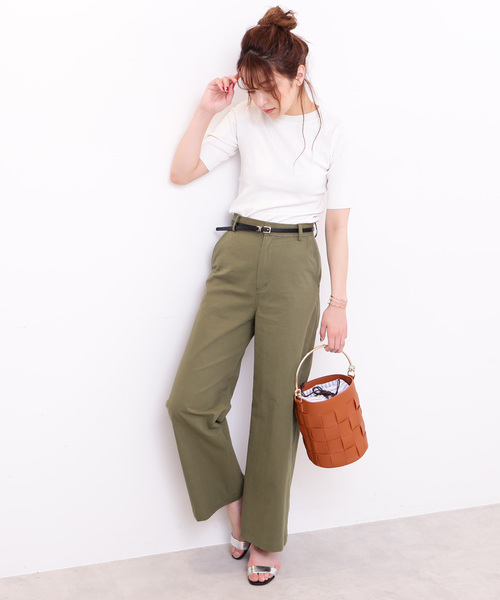 N.（N. Natural Beauty Basic）（エヌエヌナチュラルビューティーベーシック）の「◆ランダムリブニット（ニット/セーター・レディース・ホワイト/ネイビー/レッド・MEDIUM）」の12枚目の写真