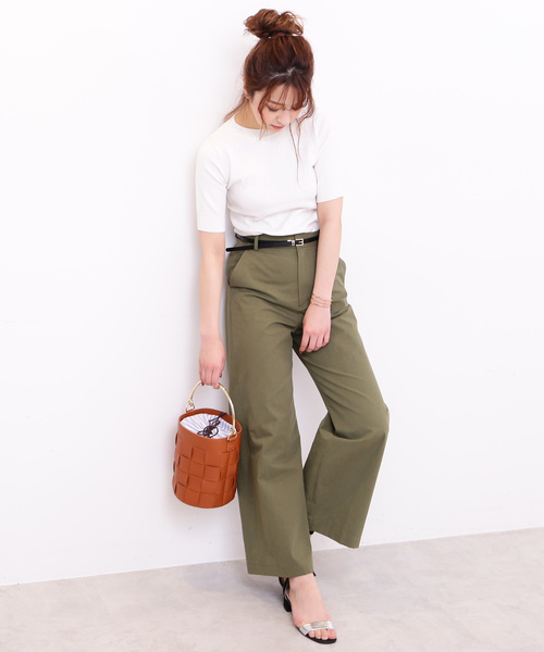 N.（N. Natural Beauty Basic）（エヌエヌナチュラルビューティーベーシック）の「◆ランダムリブニット（ニット/セーター・レディース・ホワイト/ネイビー/レッド・MEDIUM）」の6枚目の写真