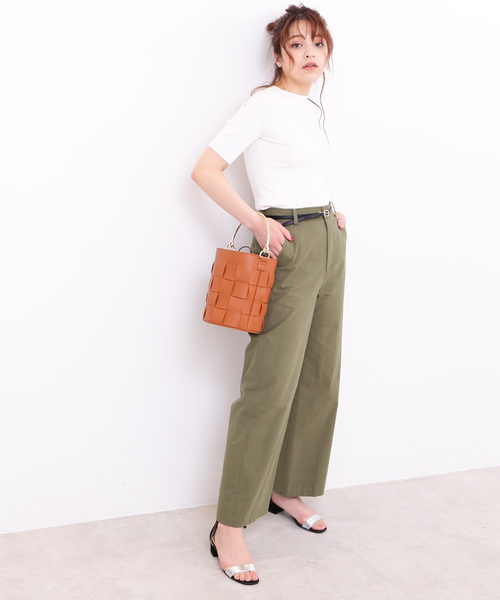 N.（N. Natural Beauty Basic）（エヌエヌナチュラルビューティーベーシック）の「◆ランダムリブニット（ニット/セーター・レディース・ホワイト/ネイビー/レッド・MEDIUM）」の8枚目の写真