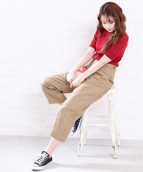 N.（N. Natural Beauty Basic）（エヌエヌナチュラルビューティーベーシック）の「◆ランダムリブニット（ニット/セーター・レディース・ホワイト/ネイビー/レッド・MEDIUM）」の14枚目の写真