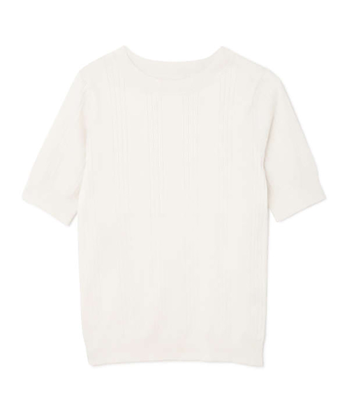 N.（N. Natural Beauty Basic）（エヌエヌナチュラルビューティーベーシック）の「◆ランダムリブニット（ニット/セーター・レディース・ホワイト/ネイビー/レッド・MEDIUM）」の17枚目の写真