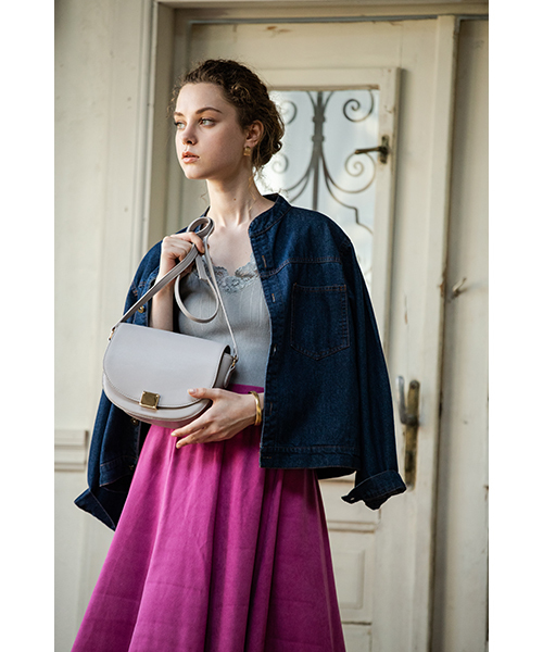 Edit Sheen（エディットシーン）の「セミサークルポシェット（ショルダーバッグ・レディース・ブラック/グレー/カーキ/ネイビー/レッド・FREE）」の16枚目の写真