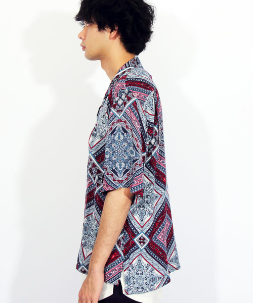 ８(eight)（エイト）の「総柄シャツ メンズ 半袖シャツ ペイズリー（シャツ/ブラウス・メンズ・A/B/C/D・MEDIUM/LARGE）」の9枚目の写真