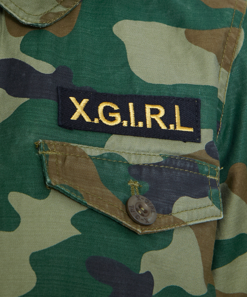 X-girl（エックスガール）の「ARMY SHIRT DRESS（ワンピース・レディース・カモフラージュ/オリーブ/ネイビー・1/2）」の11枚目の写真