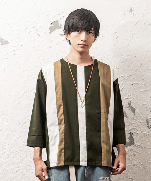 MinoriTY(マイノリティ)の「切替プルオーバーシャツ(シャツ/ブラウス・メンズ・ホワイト/グレー/カーキ/ホワイト系その他/ベージュ系その他/グリーン系その他・M/L)」の6枚目の写真