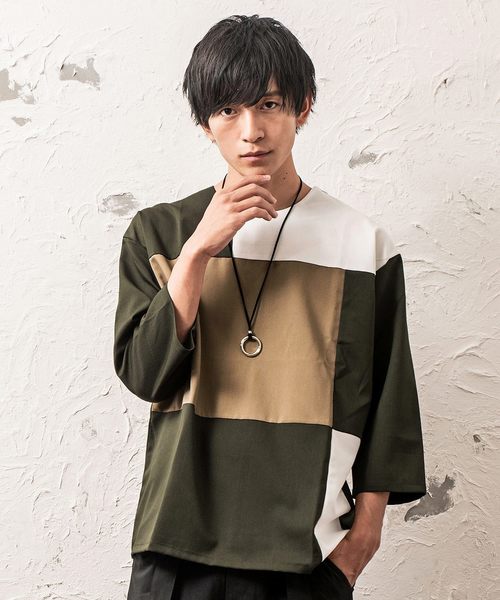 MinoriTY(マイノリティ)の「切替プルオーバーシャツ(シャツ/ブラウス・メンズ・ホワイト/グレー/カーキ/ホワイト系その他/ベージュ系その他/グリーン系その他・M/L)」の5枚目の写真