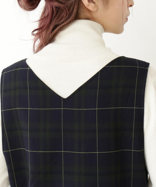 N.（N. Natural Beauty Basic）（エヌエヌナチュラルビューティーベーシック）の「◆チェック裏起毛ワンピース（ワンピース・レディース・ネイビー/ブラウン系その他・MEDIUM）」の16枚目の写真