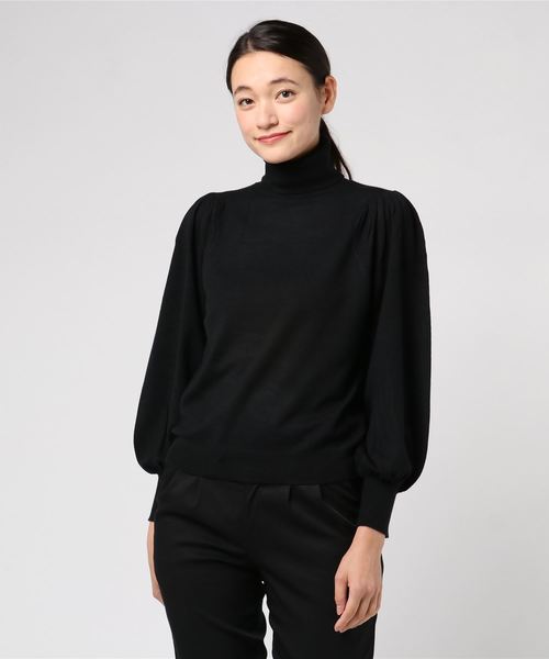 VENCEEXCHANGE（ヴァンスエクスチェンジ）の「ハイゲージタートルネックボリュームスリーブニット（ニット/セーター・レディース・ブラック/グリーン/ライトベージュ/その他28・M）」の9枚目の写真