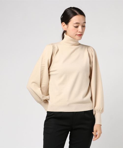 VENCEEXCHANGE（ヴァンスエクスチェンジ）の「ハイゲージタートルネックボリュームスリーブニット（ニット/セーター・レディース・ブラック/グリーン/ライトベージュ/その他28・M）」の10枚目の写真