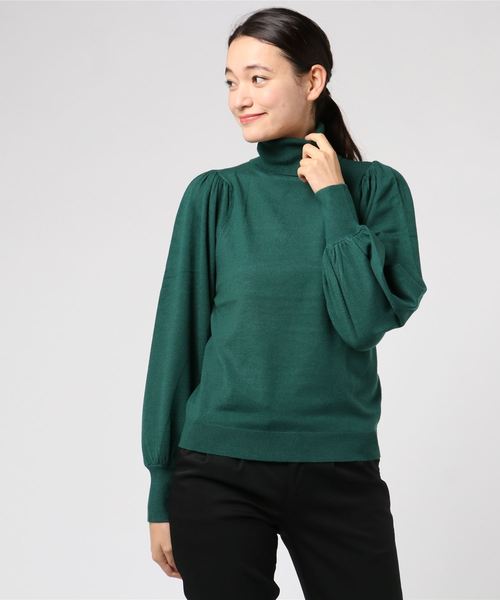 VENCEEXCHANGE（ヴァンスエクスチェンジ）の「ハイゲージタートルネックボリュームスリーブニット（ニット/セーター・レディース・ブラック/グリーン/ライトベージュ/その他28・M）」の8枚目の写真