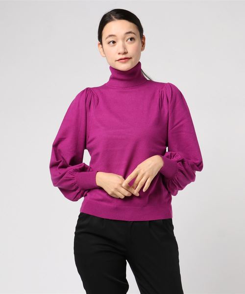 VENCEEXCHANGE（ヴァンスエクスチェンジ）の「ハイゲージタートルネックボリュームスリーブニット（ニット/セーター・レディース・ブラック/グリーン/ライトベージュ/その他28・M）」の7枚目の写真