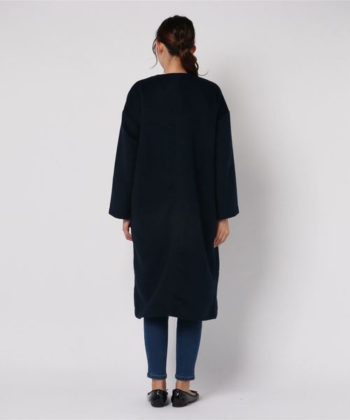 STYLEBLOCK（スタイルブロック）の「ツイルシャギーノーカラーチェスターコート（チェスターコート・レディース・ネイビー/ベージュ/カーキ/ブラック・M）」の5枚目の写真