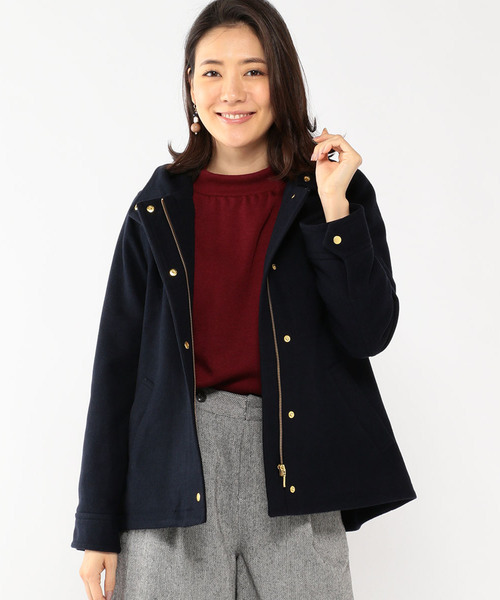 Petit Honfleur(プチオンフルール)の「ウールショートコート(モッズコート・レディース・ベージュ/ネイビー/グレー・11号/9号/13号)」の3枚目の写真