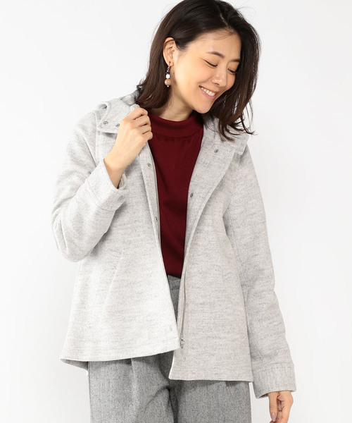 Petit Honfleur(プチオンフルール)の「ウールショートコート(モッズコート・レディース・ベージュ/ネイビー/グレー・11号/9号/13号)」の1枚目の写真