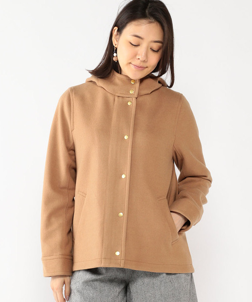 Petit Honfleur(プチオンフルール)の「ウールショートコート(モッズコート・レディース・ベージュ/ネイビー/グレー・11号/9号/13号)」の13枚目の写真