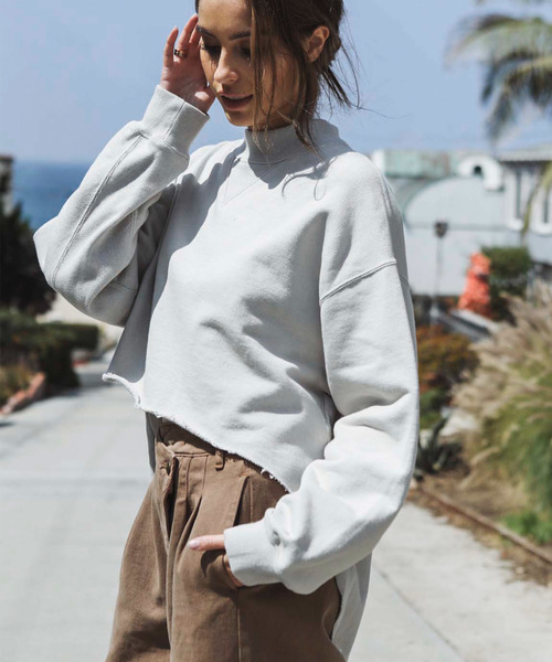 ALEXIA STAM（アリシアスタン）の「Round Hem Sweatshirt/ラウンドヘムスウェット（スウェット・レディース・ブラック/グレー系その他/ブラウン・FREE）」の4枚目の写真