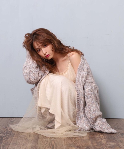 one after another NICE CLAUP（ワンアフターアナザーナイスクラップ）の「【近藤千尋さんコラボ】プリーツキャミワンピ（ワンピース・レディース・アイボリー/ブラック/グリーン系その他・FREE）」の10枚目の写真