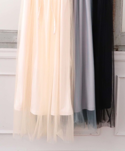 one after another NICE CLAUP（ワンアフターアナザーナイスクラップ）の「【近藤千尋さんコラボ】プリーツキャミワンピ（ワンピース・レディース・アイボリー/ブラック/グリーン系その他・FREE）」の7枚目の写真